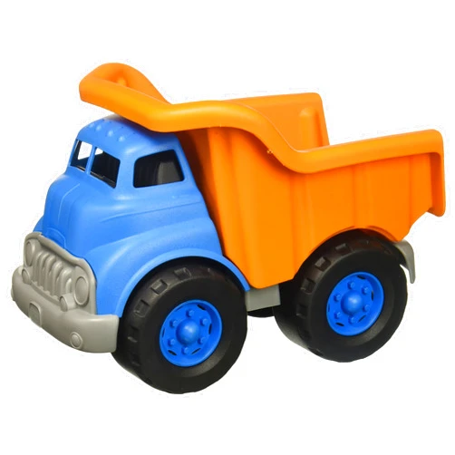 Green Toys Dump Truck, Blue/Orange - Pretend Play, Motor Skills, Kids Toy Vehicle. No BPA, phthalates, PVC. Dishwasher Safe, Recycled Plastic, Made in USA. Gold/Blue