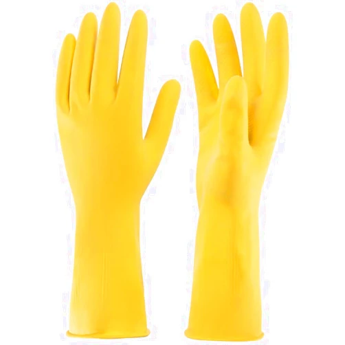 CARBATO Rubber Cleaning Gloves, Reusable Household Cleaning Gloves for Washing Dishes, Scrubbing Floors, Gardening, Pet Care, (S, Yellow)
