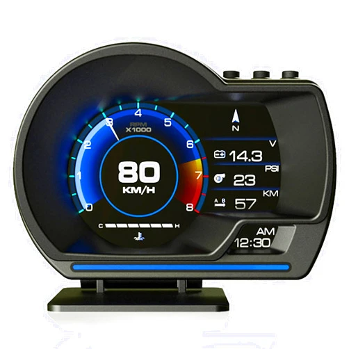 AKABANE OBD2 Gauge Display, Heads Up Display for Cars, Digital Speedometer, Tachometer, Water Temp Gauge, Multi-Data Smart Gauge (A500)