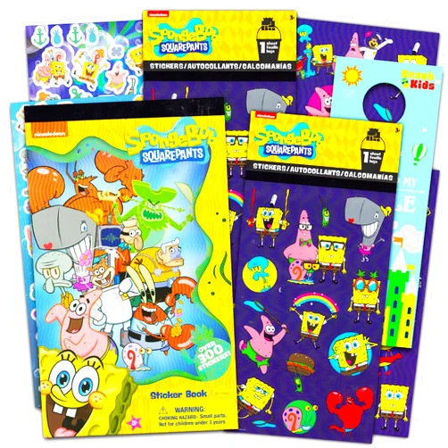 Viacom Spongebob Stickers Variety Set for Kids, Toddlers ~ Bundle with Over 575 Spongebob Squarepants Stickers for Birthdays, Sticker Rewards, and More (Spongebob Party Favors)