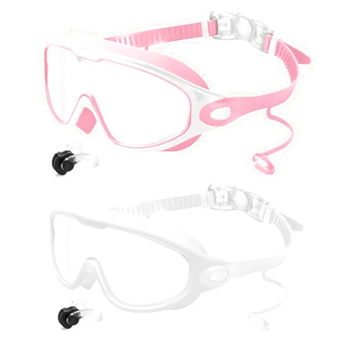 Rantizon Swim Goggles 2 Pack, Wide View Anti Fog&UV Swimming Goggles for Audlt, No Leaking Swim Glasses for Men Women Youth