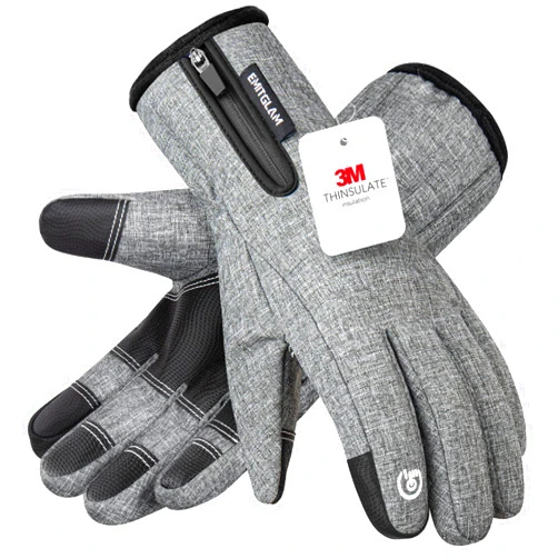 EMITGLAM Winter Gloves - Men & Women - 3M Premium Insulation - Waterproof - Ski Gloves - Touchscreen Fingers - Windproof & Thermal - Unisex-Adults - Skiing - Green, White