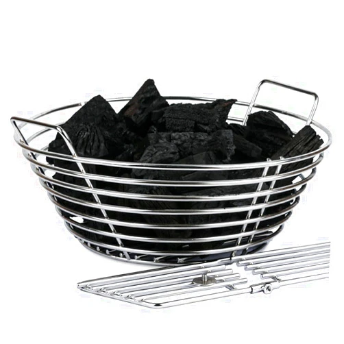 Dallden Stainless Steel Charcoal Ash Basket for Large Big Green Egg & Kamado Joe Classic, Lump Charcoal Basket with Divider,Accessories for Big Green Egg