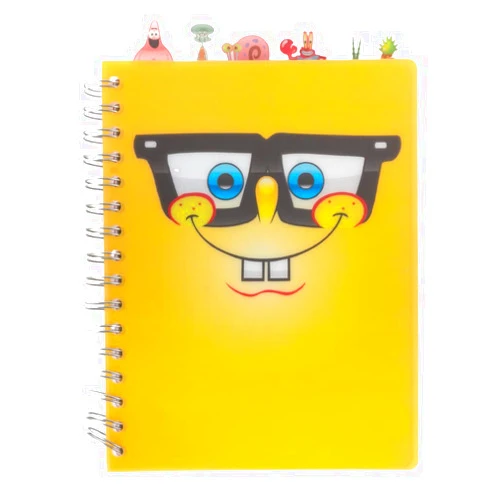 Innovative Designs Nickelodeon Spongebob Squarepants Tab Journal Notebook, Spiral Bound, 144 Lined Pages, 8 x 7 inches