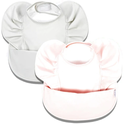Bibtique Smock Bibs For Babies 6-24 Months - 2 Pack - Waterproof Bibs With Pocket - Mess Proof Baby Eating Bib - Stain Resistant And Machine Washable Bibs For Toddlers