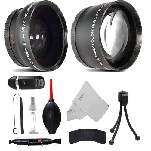HDStars 40.5mm Telephoto & Wide Angle w/Macro Attachment Conversion Lens Set for Sony Alpha a6500, a6300, a6000, a5000, a5100, a3000 Nikon 1 AW1, J1, J2, J3, J4, S1, S2, V1, V2 Mirrorless Digital Camera