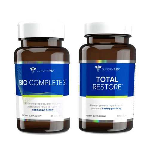 Gundry MD Bio Complete 3 and Total Restore Bundle - Prebiotic, Probiotic, Postbiotic to Support Optimal Gut Health