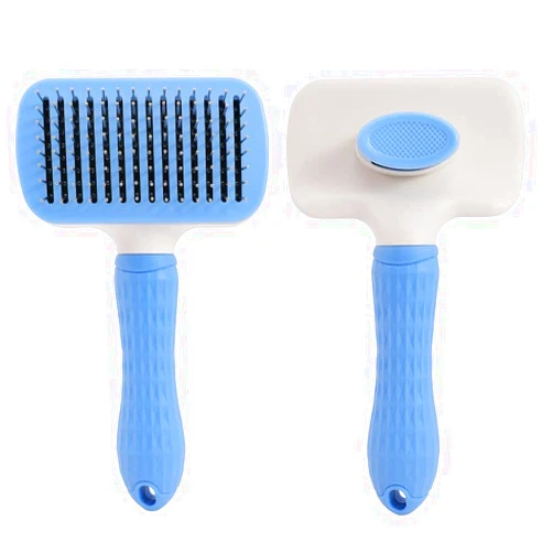 PXHDCN Cleaning Slicker Brush, Cat Brush with Release Button, Dog Shedding Brush for Grooming, Cat Comb Pet Massage Tool Suitable for Long or Short Pet Hair Cleaner, Removes Tangles & Loose Fur（Square）