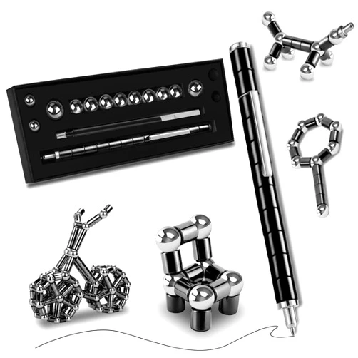 LARAH Black Fidget Pen Toy, Sensory Tool EDC Fidgeting Game for Adults, Cool Gadget Best for Stress and Anxiety Relief and Kill Time,Novelty Gifts for Teen and Adults