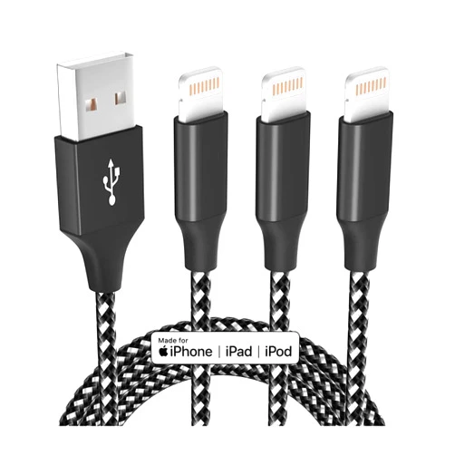 MenoSupp iPhone Charger Fast Charging Cord 3 Pack 10 FT Apple MFi Certified Lightning Cable Nylon Braided iPhone Charger Cord Compatible with iPhone 13 12 11 Pro Max XR XS X 8 7 6 Plus SE iPad and More