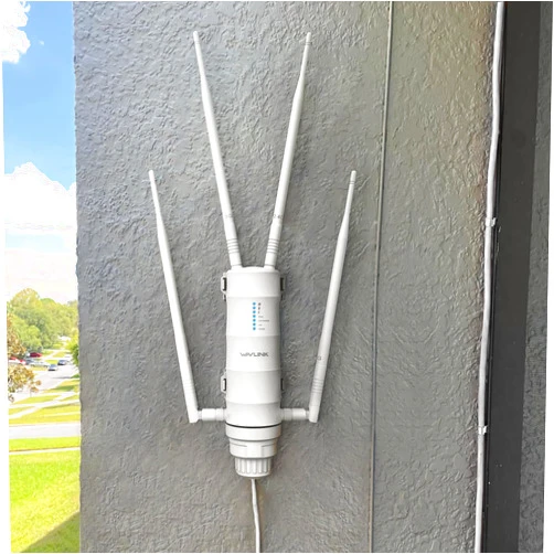 WAVLINK 2024 AC1200 Outdoor WiFi Extender, Long Range Dual Band Access Point Weatherproof with Outside PoE Powered, Gigabit Port, Supports Router/AP/Repeater Modes for Garage,Camping