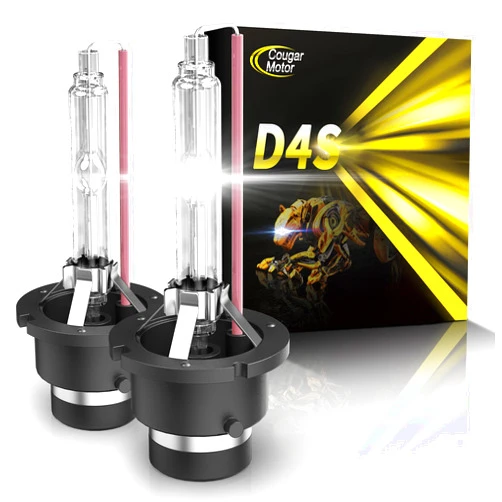 Cougar Motor D4S Hid Bulbs 6000K Fog Lights, High Low Xenon Bulb with Metal Stents Base, Pack of 2
