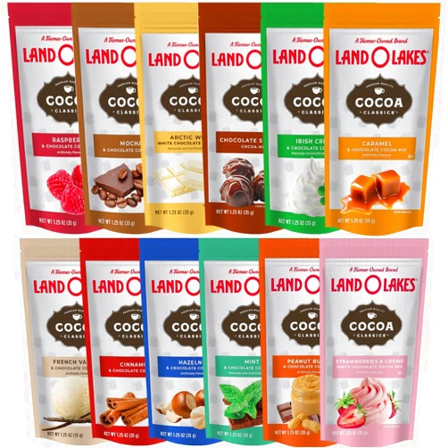 Generic Land O Lakes Cocoa Hot Chocolate Sampler, 12 Flavors Variety Pack, 1.25 OZ Bag, (Pack of 12)