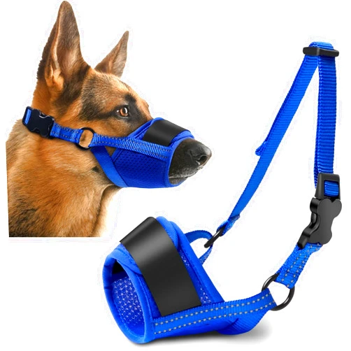 TZBEINN Dog Muzzle, Soft No Barking Bite Mesh Muzzles for Large Sized Dogs Anti Chewing, Breathable Muzzle for German Shepherd Labrador/Golden Retriever, etc, Suit for Grooming Vet Allows Panting Drinking