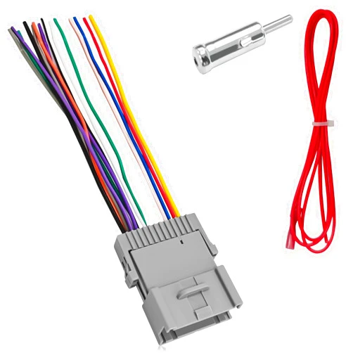 SWQS 3PCS Car Radio Wiring Harness Adapter Kit, Aftermarket Stereo CD Player Receiver Adapter, Modified Pigtail Connector Plug Compatible with Chevy Silverado Chrysler Hummer Buick Suzuki (Gray)
