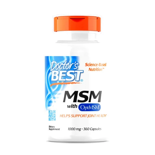 Doctor's BEST Doctors BEST MSM, Supports Hair, Skin, Nails, & Joints, Non-GMO, Gluten Free, 3000 mg Per Serving, 360 Capsules
