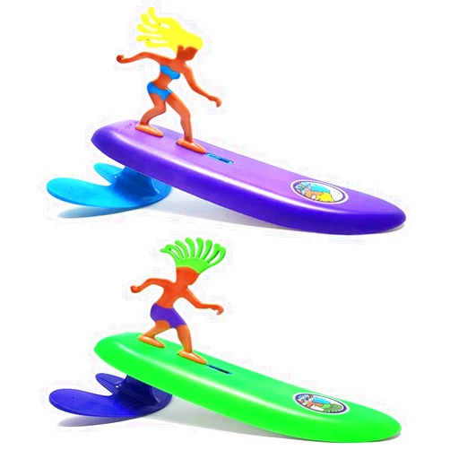 Surfer Dudes Classic Bundle - Aussie Alice and Donegan Doolin - Wave Powered Mini-Surfer and Surfboard Beach Toy