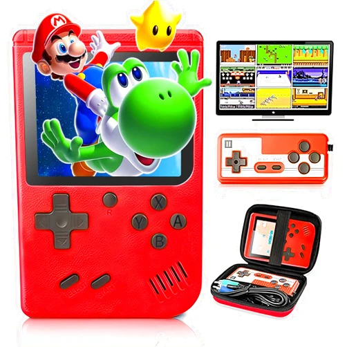 Weiyuii Handheld Game Console, Retro Game Console with 400 Classic FC Games 3.0 Inch Screen 1200mAh Rechargeable Battery Portable Game Console Support TV Connection & 2 Players for Kids Adults