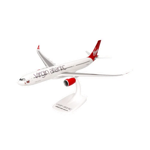 Herpa Snap-Fit Model Airplane Airbus A330-900neo Virgin Atlantic G-VJAZ 'Billie Holiday', Airplane, Miniature in Scale 1:200, Collector's Item, Model with Stand, Plastic