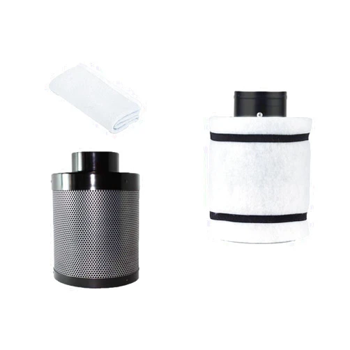 CDMALL 4'' Activated Charcoal Carbon Air Filter Odor Control Scrubber with Pre-Filter for Hydroponics Indoor Grow Tent Ventilation System