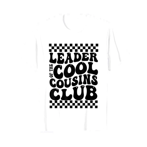 Groovy Gender Reveal Baby Shower Cool Cousins Club Leader of Cool Cousins Club Family Matching the Cousin Crew T-Shirt