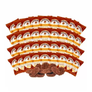 Undercover Quinoa UNDERCOVER CHOCOLATE CRISPY QUINOA CRUNCH - BULK MILK CHOCOLATE 70 PACK | Individually Wrapped .25oz Chocolate Covered Quinoa Crisps | Gluten Free, Kosher, Allergen Friendly.