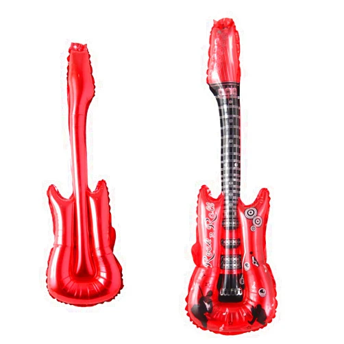 REIANS Bell Musical instrument Guitar Foil Balloon Helium Air Balloon Party Supplies Kids inflatable Toys Birthday Ballon Classic Toy (Guitar Red)