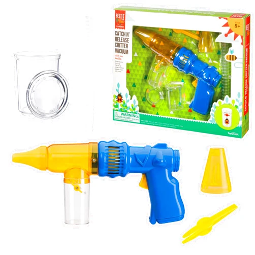 Toysmith Beetle & Bee Bug Vacuum Toy Set for Kids - Insect Catching Kit with Toy Bug Gun, Tweezers, Magnifying Tube & Nozzles - Fun Bug Collection Kit for Backyard Exploration, Ages 5+ (4023)