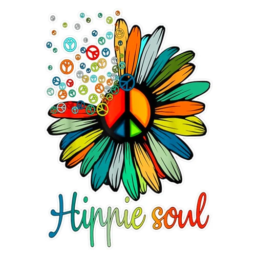 LAD Studio Daisy Peace Sign Hippie Soul Flower Lovers Gifts Window Bumper Sticker Decal 5