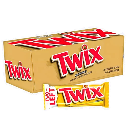 JÁCLER TWIX Full Size Caramel Chocolate Cookie Candy Bar, 1.79 oz. 36-Count Box (36 PACK)