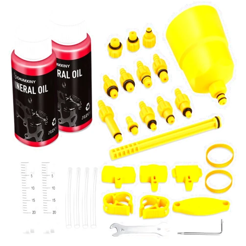 CHUMXINY Brake Bleed Kit for SHIMANO, TEKTRO Hydraulic Disc Brakes, Including High Performance Mineral Brake Fluid (120ml)