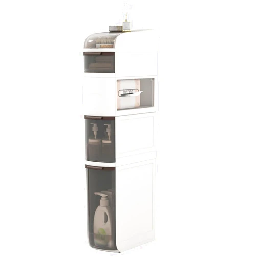 Giantex 5-Tiers Narrow Bathroom Storage Cabinet, Slim Rolling Toilet Paper Organizer w/Drawers, Tissue Box, Movable Plastic Storage Cart for Laundry Living Room Kitchen (17” x 7” x 38.5”(5 Tiers))