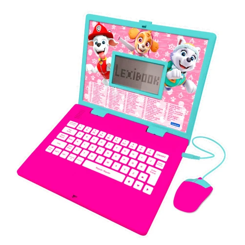 Lexibook, Paw Patrol, Educational and Bilingual Laptop in English/Spanish, Toy for Children with 124 Activities to Learn, Play Games and Music, Pink, JC598PAGi2