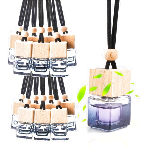 Remzndy 15 Pcs Black Glass Car Hanging Bottles Car Air Freshener Diffuser Bottle Empty Essential Oil Fragrance Perfume Pendant Bottles Auto Ornaments Decor