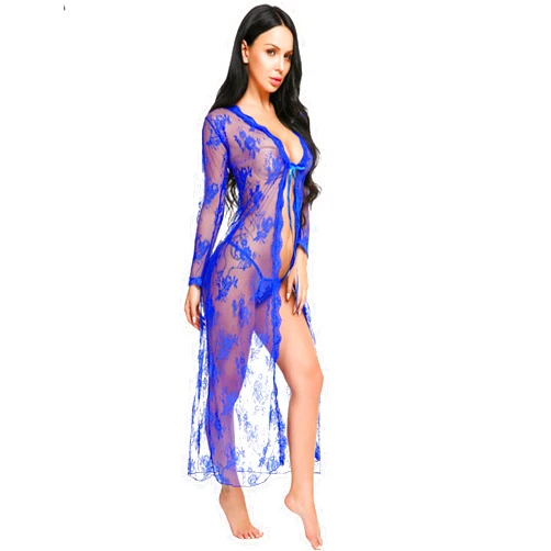 LOMON Lingerie for Women Sexy Long Lace Dress Sheer Gown See Through Kimono Robe