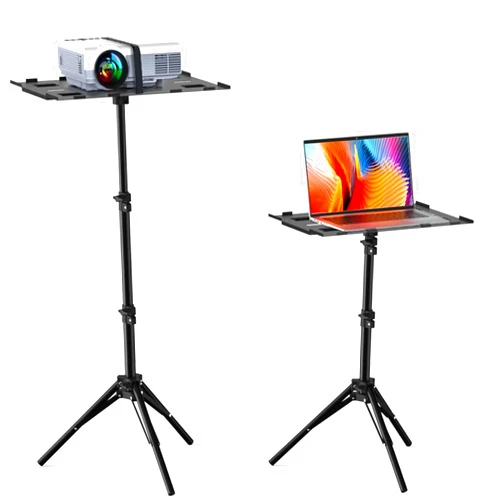 FUDONI Projector Stand Tripod from 14.5'' to 39.4'', Laptop Tripod Stand Height Adjustable for Home Cinema, Office
