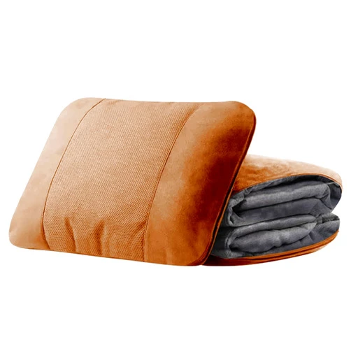 CXZTY 3-in-1 Car Lumbar Support Blanket for Volvo XC40 XC60 XC70 XC90 C30 C40 C70 V40 S60, Car Seat Pillow Blanket for Long Drives Travel Air Conditioning Blanket,Chestnut Brown
