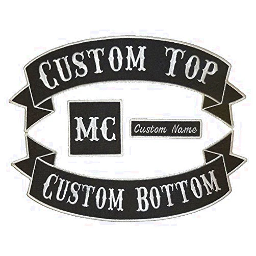 USA PRINTWEAR Custom Embroiderd Full Vest Biker 4pc Patch Set - 13