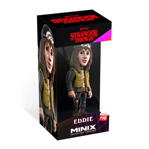 MINIX COLLECTIBLE FIGURINES MINIX Bandai Stranger Things Eddie Model | Collectable Eddie Stranger Things Figure | Bandai Stranger Things Merchandise Range | Stranger Things Figures Make Great Stranger Things Gifts