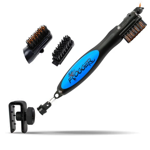 Frogger BrushPro Latch-It Golf Club Cleaner, Ergonomic Grip and Latch-it Magnet - Professional Golf Club Brush and Groove Cleaner for Golfers