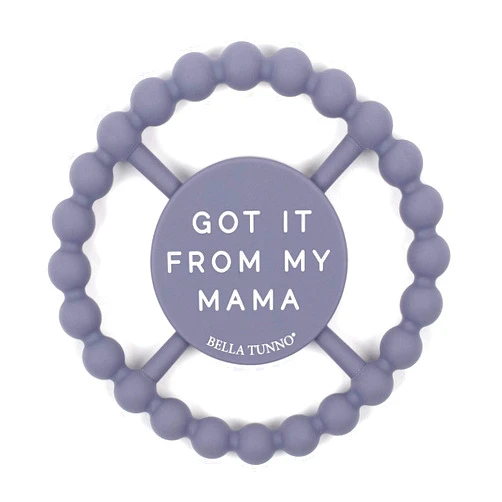 Bella Tunno Happy Teether - Soft & Easy Grip Teething Ring Perfect for Babies and Teething Toys to Help Soothe Gums, Non-Toxic, BPA Free Silicone Teether, Got Mad Love for My Mama