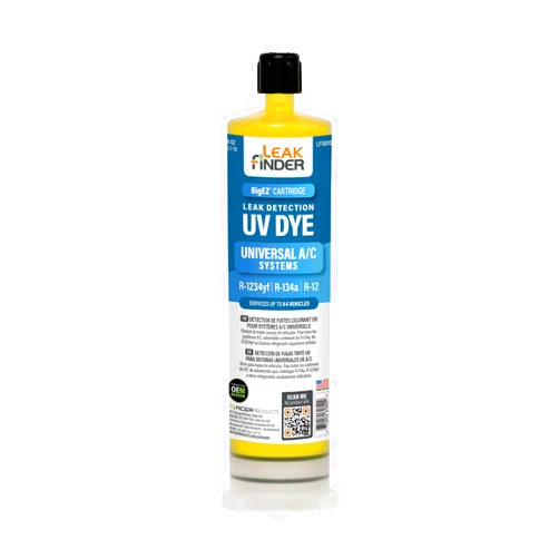 LEAKFINDER LF1800 BIGEZ Automotive Universal Air Conditioner Refrigerant Leak Detection Dye, Services R134a, R-1234yf Systems, (1) 8oz AC Fluorescent Dye Bottles, Made in USA