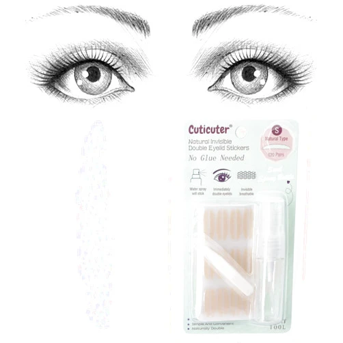 Cuticuter 120Pieces Double Eyelid Tape, Invisible Lace Eyelid Lifter Strips, Natural Fiber Waterproof Eye Lid Contour Stickers for Droopy Lids, Hooded Eyes