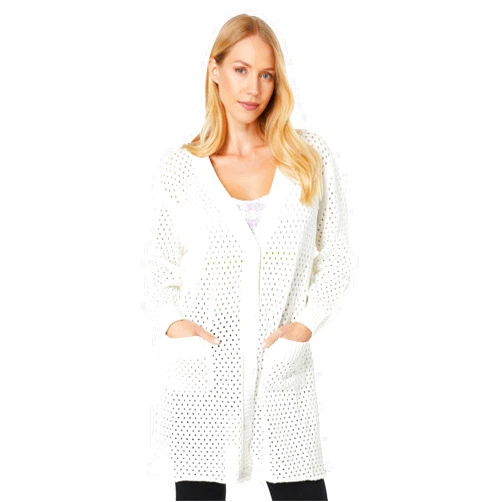 KENDALL + KYLIE Women's Mesh Stitch Open Cardigan