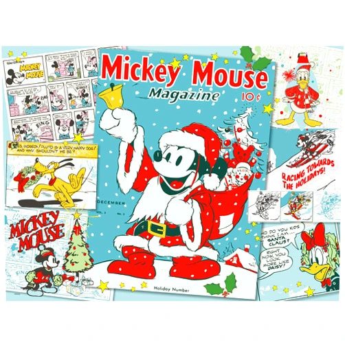 Buffalo Games - Disney - Santa Mickey Retro Reimagined - 1000 Piece Jigsaw Puzzle for Adults Challenging Puzzle Perfect for Game Nights - Finished Puzzle Size is 26.75 x 19.75