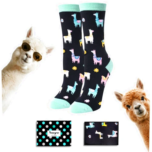HAPPYPOP Fun Animal Gifts for Women & Girls - Crazy Llama Goat Horse Socks, Farm Animal Gifts