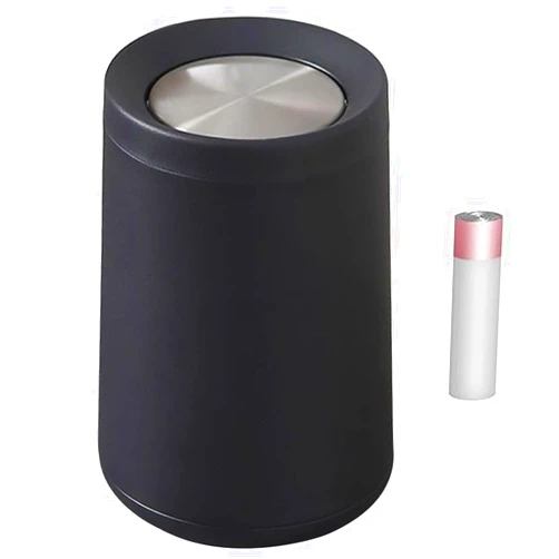 YOJIA 10L / 2.6Gal Metal Black Trash Can with Lid, Conical Garbage Can with Removable Inner,Decorative Unique Black Garbage Can for Bathroom, Bedroom,Office,Hotel,Dorm,Rest Room,Dresser (Black)