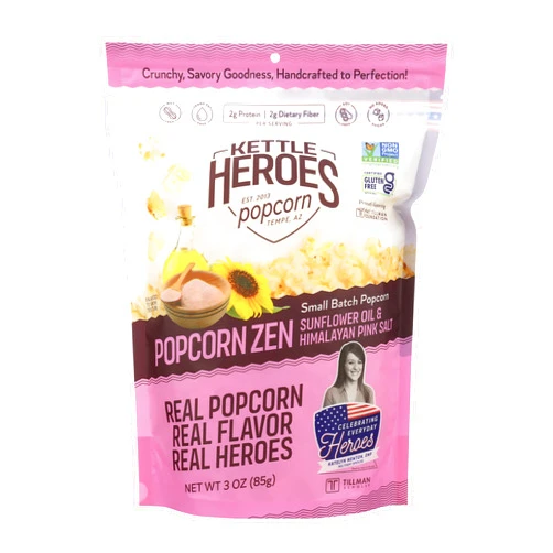 Kettle Heroes Popcorn, Popcorn Zen, Sunflower Oil & Himalayan Pink Salt, 3 oz (6)