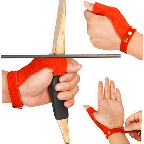 TOPARCHERY Arrow Gloves 2 Finger Protective Guard Leather for Right Left Hand Hunting Shooting Target Recurve Horse Bow