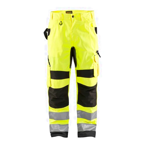 BLÅKLÄDER Men's Hi-Vis Rip Stop Pant, Yellow/Black